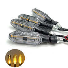 Загрузить изображение в средство просмотра галереи, VRWEARE 4pcs LED Motorcycle Turn Signals Lights Universal Water Flowing Indicator Arrow Blinker Lamps 12V Compatible with Kawasaki Honda Yamaha Suzuki,High Brightness
