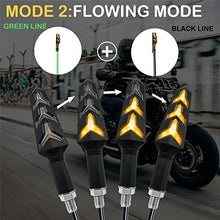 Load image into Gallery viewer, VRWEARE 4PCS Universal Motorcycle Turn Signals 12V Flowing Turn Indicator Lights 12 LEDs Bulbs Compatible with Motorbike Scooter Quad Cruiser Yamaha Harley Suzuki Off Road
