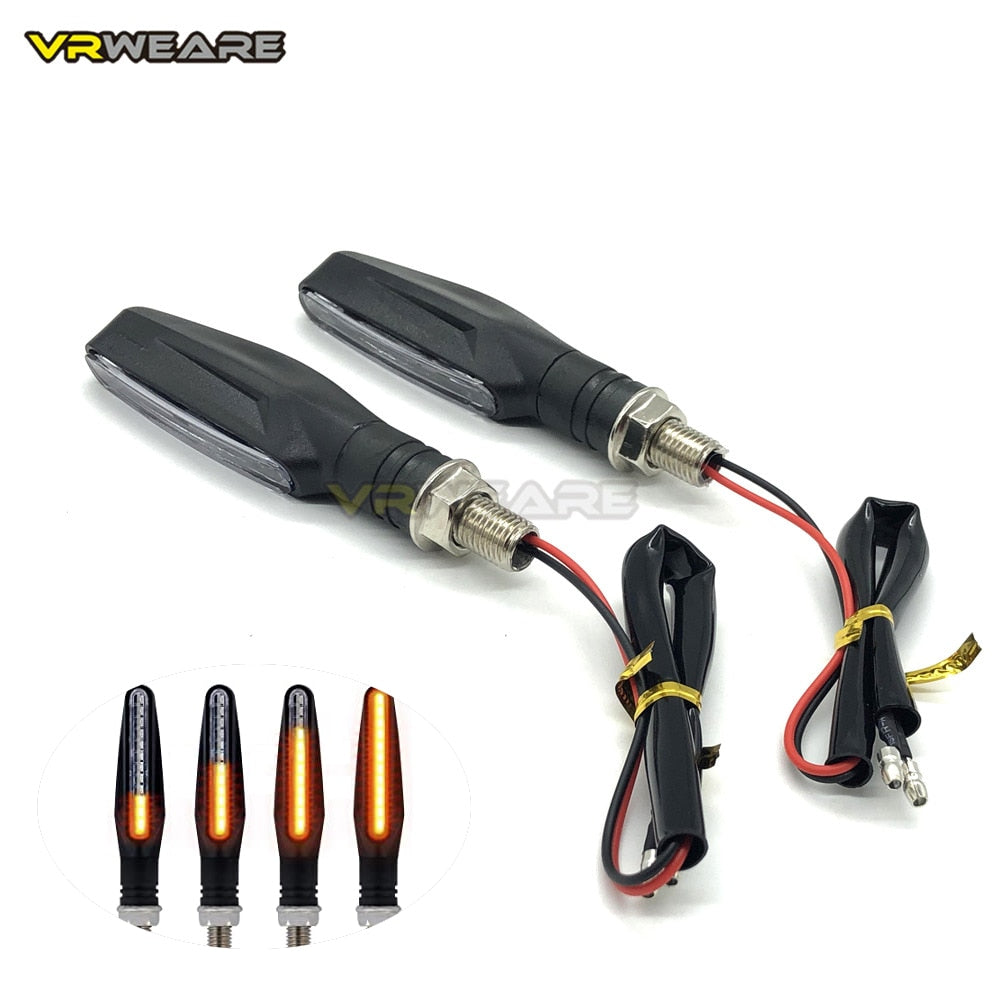 2pcs 12Led Universal Motorcycle Turn Signals LED Blinker Water Flowing Flashing Motorcycle Lights IP68 Bendable Tail Indicators Lamp